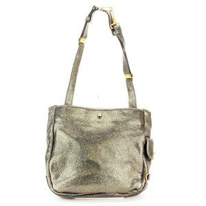 AUTH Saint Laurent Shoulder Bag Bassass Gray Leather